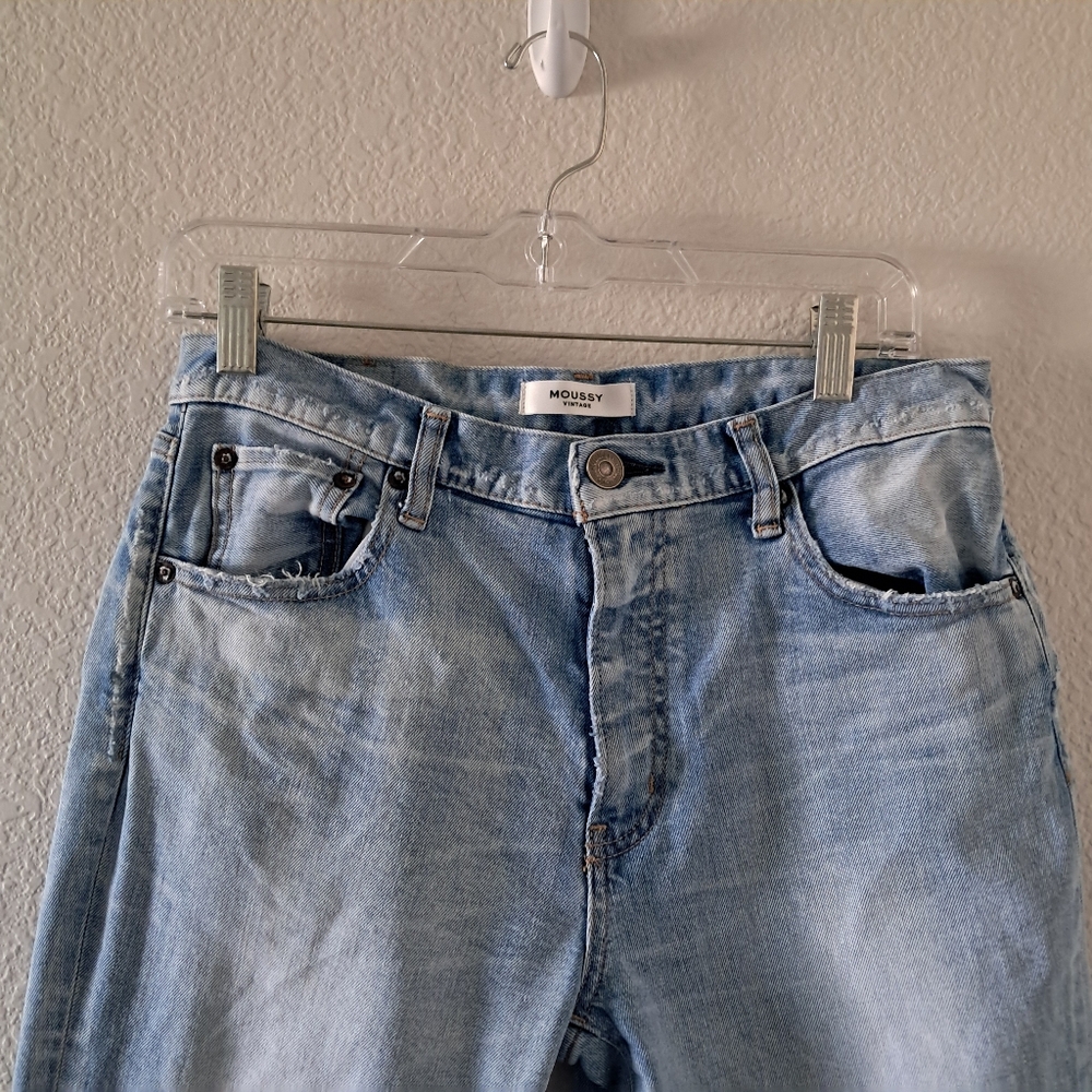 Moussy Vintage Hillrose Ankle Crop Jeans. Blue Size 29 Made In Japan Light Wash - Picture 3 of 10